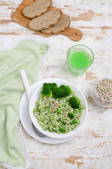 Traditional rice with green sauce