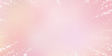 White heart love confettis. Valentine's day vignet