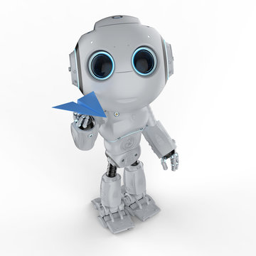 robot with paper plane