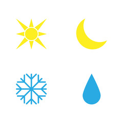 Fototapeta na wymiar Vector illustration. Set of weather icons. Flat style