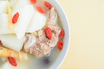 Yam Goji Berry pork bone soup / Chinese medicine health soup