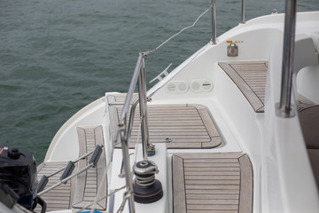 Fototapeta premium Teak deck on a yacht