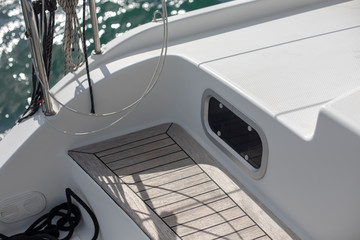 Teak deck on a yacht