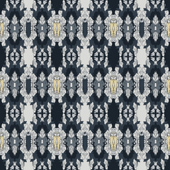Vector seamless pattern with floral textures. Abstract seamless background with geometric layout.