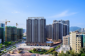 Fototapeta na wymiar Intensive new real estate development in Daya Bay District, Huizhou City, Guangdong Province