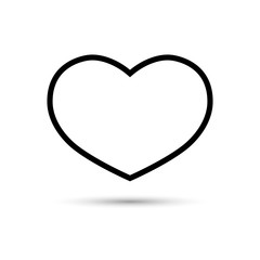 Heart icon, graphic design template, Valentine’s Day outline symbol, vector illustration