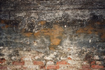 Old red brick wall texture pattern and background.