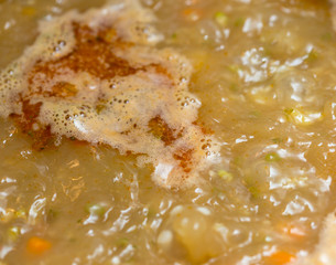 the background is preparing a delicious soup