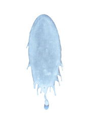 Original bird droppings on white background isolated