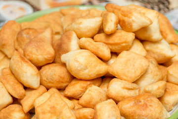 Kazakh national food Baursak. Kazakh national cuisine