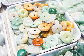 Burmese jade jewelry / A cargo jade / emerald safety buckle