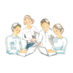 会社員、男女4人