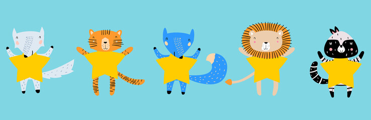 Five Stars Rating Outline Style Concept