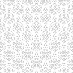 Monochrome seamless pattern. Abstract gray print on white background