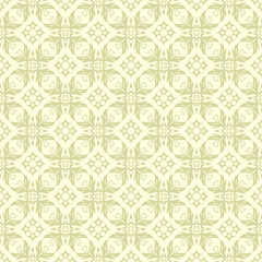 Fototapeta premium Seamless pattern with flowers. Floral olive green background