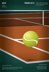 2 Banner Tennis Championship Poster Vector illustration