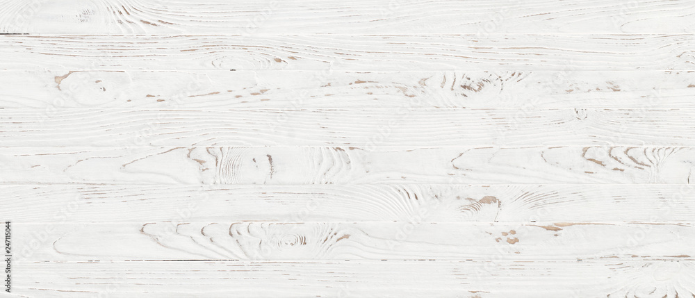 Canvas Prints white wood texture background, top view wooden plank panel