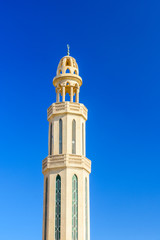 Fototapeta na wymiar Minaret of the mosque in Hurghada city, Egypt