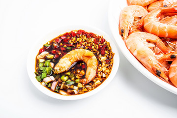 Chinese food - boiled shrimp