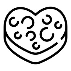 Heart biscuit icon. Outline heart biscuit vector icon for web design isolated on white background
