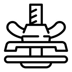 Scaffolding butterfly clamp icon. Outline scaffolding butterfly clamp vector icon for web design isolated on white background