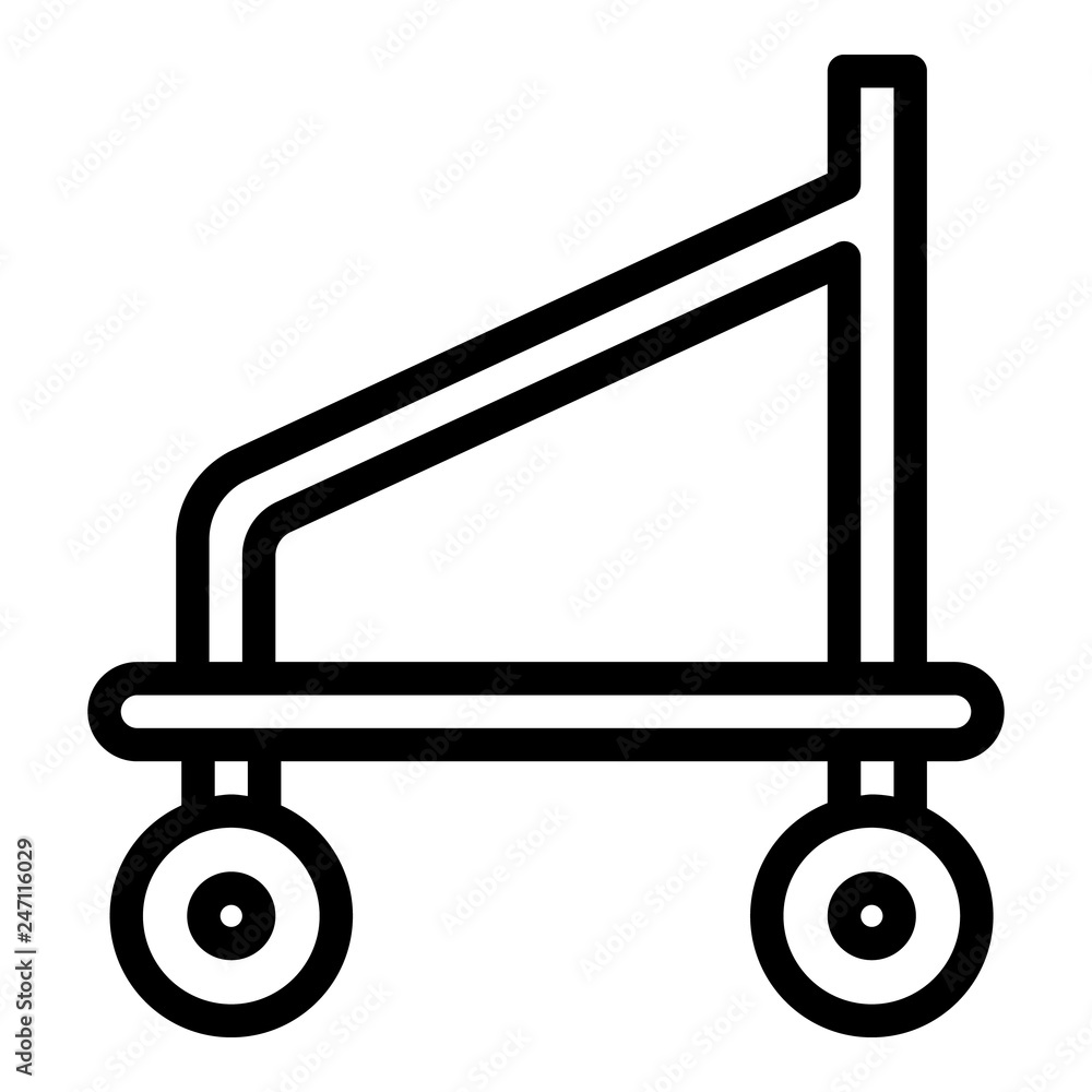 Poster scaffold base cart icon. outline scaffold base cart vector icon for web design isolated on white bac