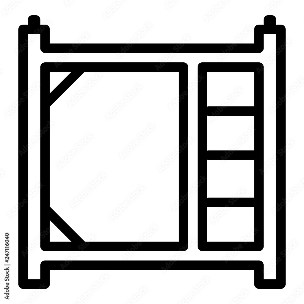 Poster scaffolding piece icon. outline scaffolding piece vector icon for web design isolated on white backg