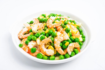 Chinese food - fried peas with shrimp