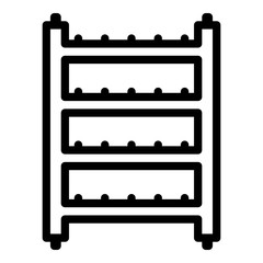 Metal scaffolding icon. Outline metal scaffolding vector icon for web design isolated on white background