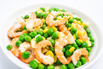 Chinese food - fried peas with shrimp