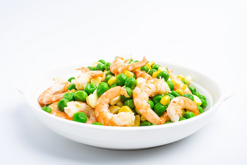 Chinese food - fried peas with shrimp