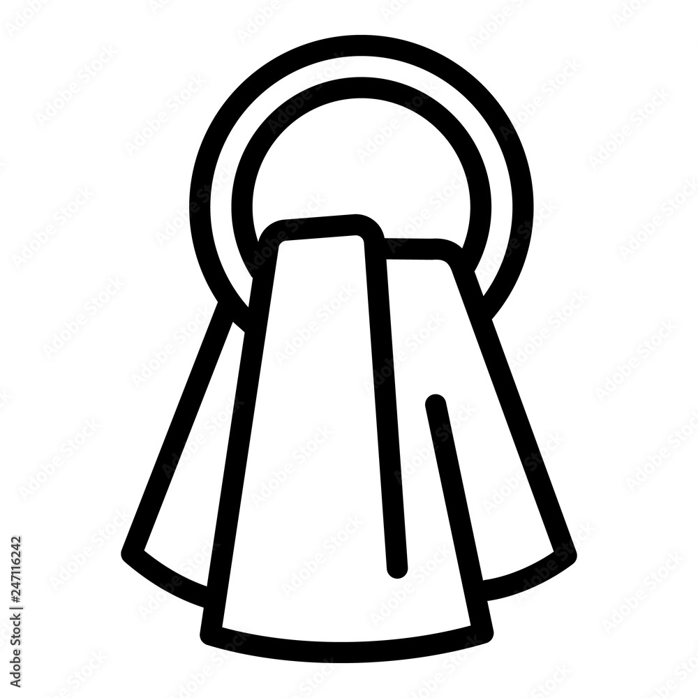 Poster towel round hanger icon. outline towel round hanger vector icon for web design isolated on white bac