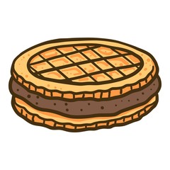 Sandwich biscuit icon. Hand drawn illustration of sandwich biscuit vector icon for web design