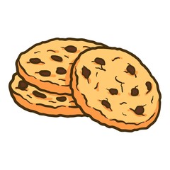 Homemade cookie icon. Hand drawn illustration of homemade cookie vector icon for web design