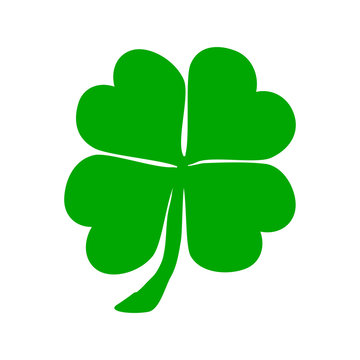 Four leaf clover. St.Patricks Day. Vector illustration on isolated background.