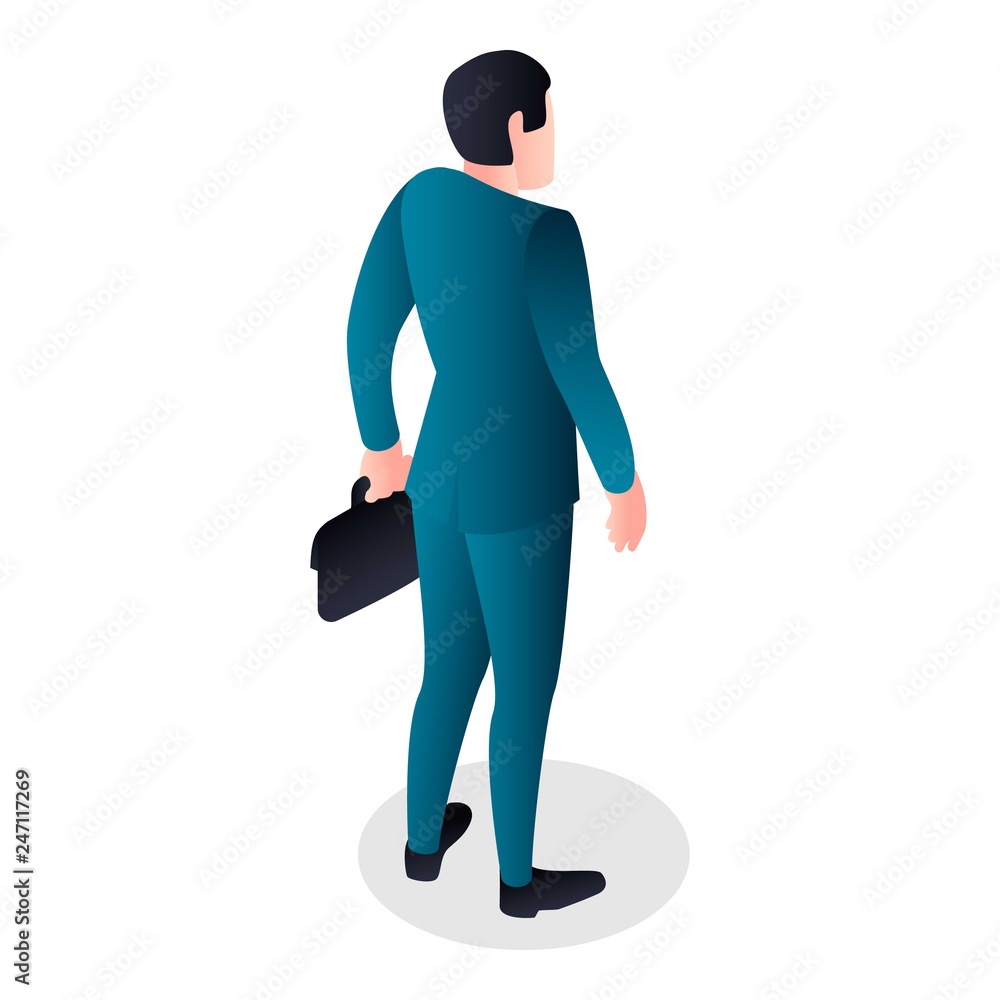 Poster bussinesman icon. isometric of bussinesman vector icon for web design isolated on white background