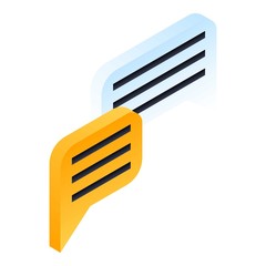 People chat bubble icon. Isometric of people chat bubble vector icon for web design isolated on white background