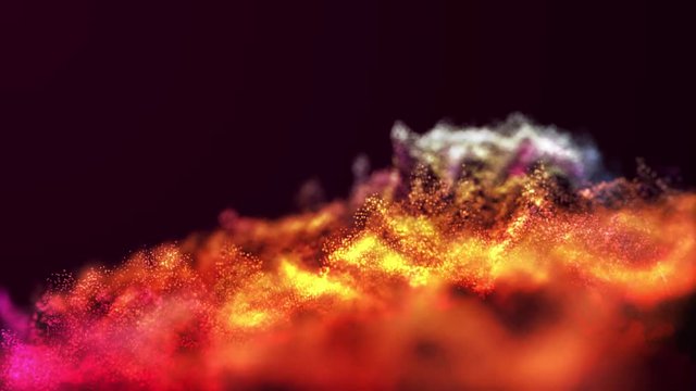 Abstract background with moving and flicker particles. Backdrop of bokeh. - Powered by Adobe
