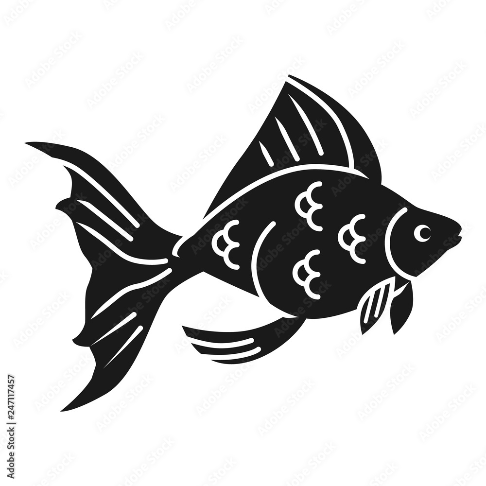 Poster goldfish profile icon. simple illustration of goldfish profile vector icon for web design isolated o