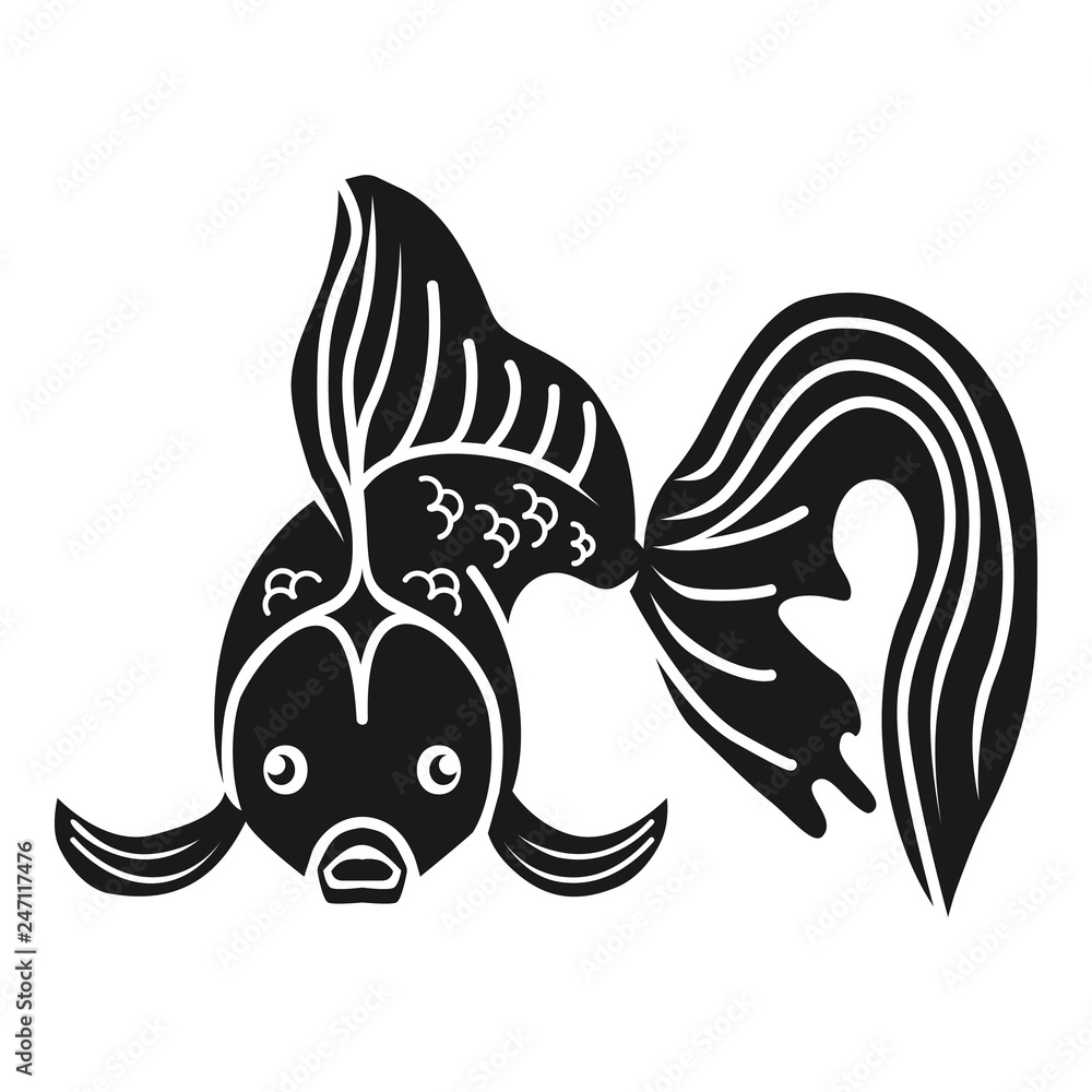 Poster goldfish front view icon. simple illustration of goldfish front view vector icon for web design isol