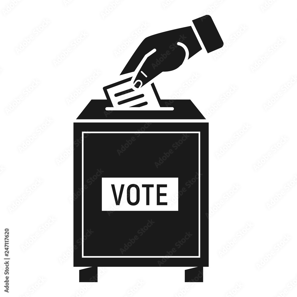 Poster voting hand icon. simple illustration of voting hand vector icon for web design isolated on white ba