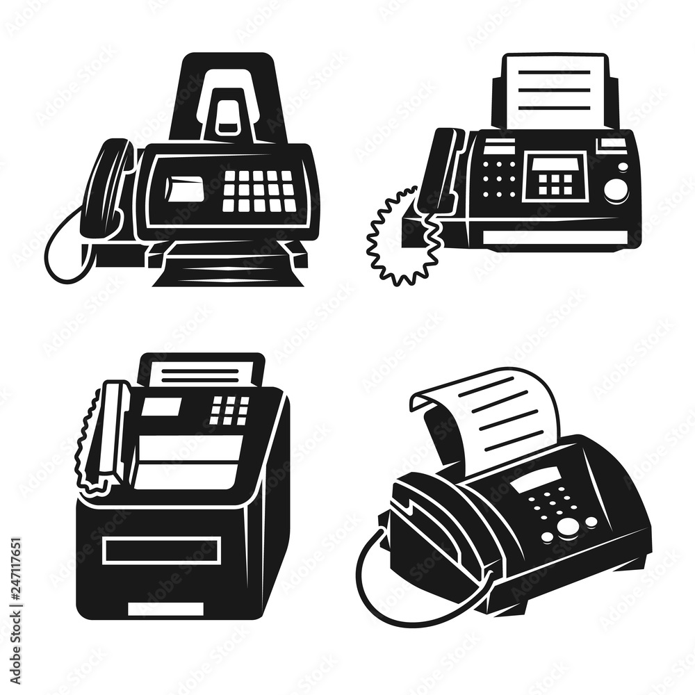 Poster fax icons set. simple set of fax vector icons for web design on white background