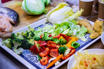 Kitchen chopped dish / prepared to cook