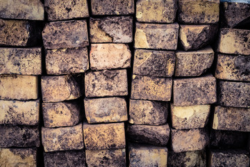 Stack of Old Dirty Bricks