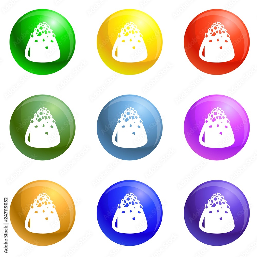 Poster sweet truffle icons vector 9 color set isolated on white background for any web design