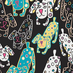 Seamless pattern of dogs