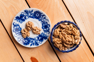 walnuts on the plate