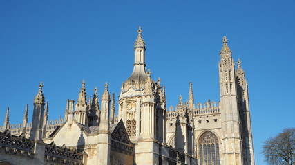 Fototapeta na wymiar Cambridge, England. Views of the King's College Chapel of the University of Cambridge