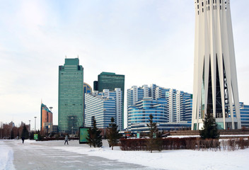 Glass buildings in Astana city