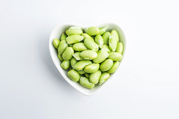 Fresh green soybeans / edamame